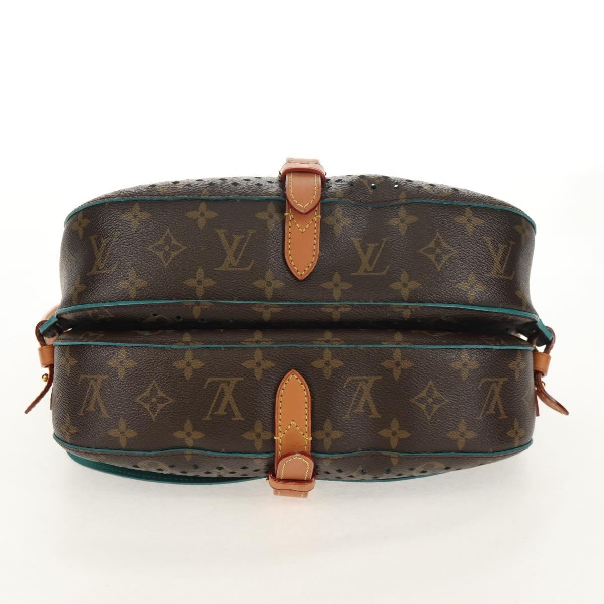 Louis Vuitton Flore Saumur Handbag Perforated Monogram Canvas, BROWN, CANVAS, Shoulder bag