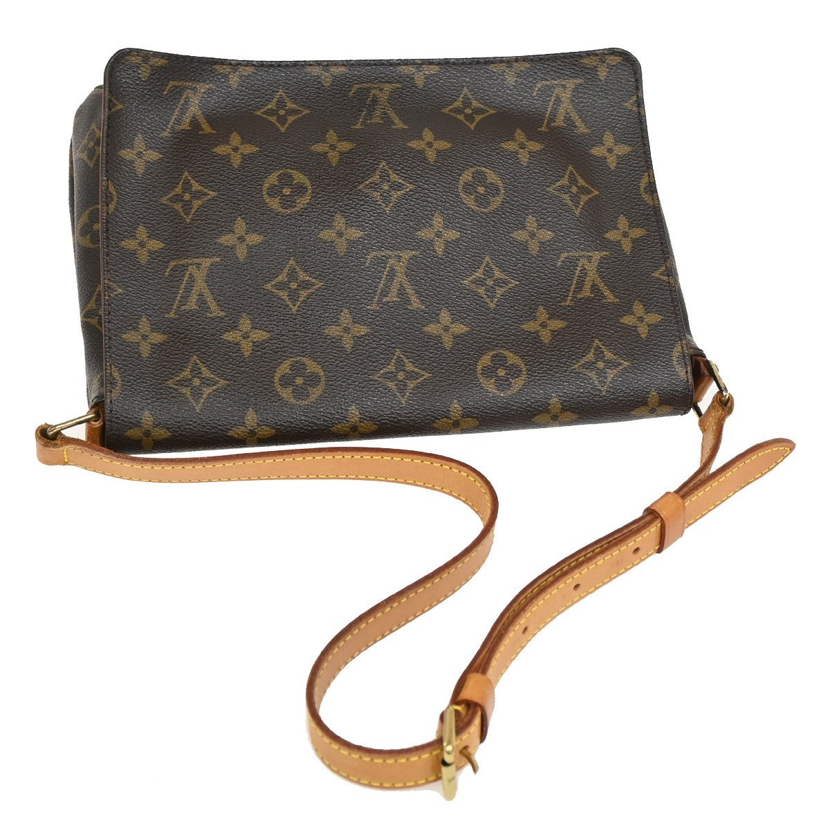 Louis Vuitton Musette Tango Handbag Monogram Canvas, BROWN, CANVAS, Shoulder bag
