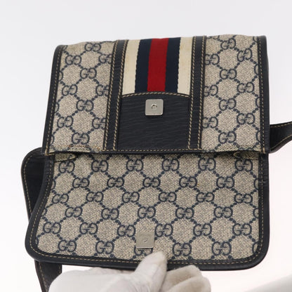 Gucci Vintage Web Belt Bag GG Coated Canvas, NAVY, PVC, Clutche & pouche