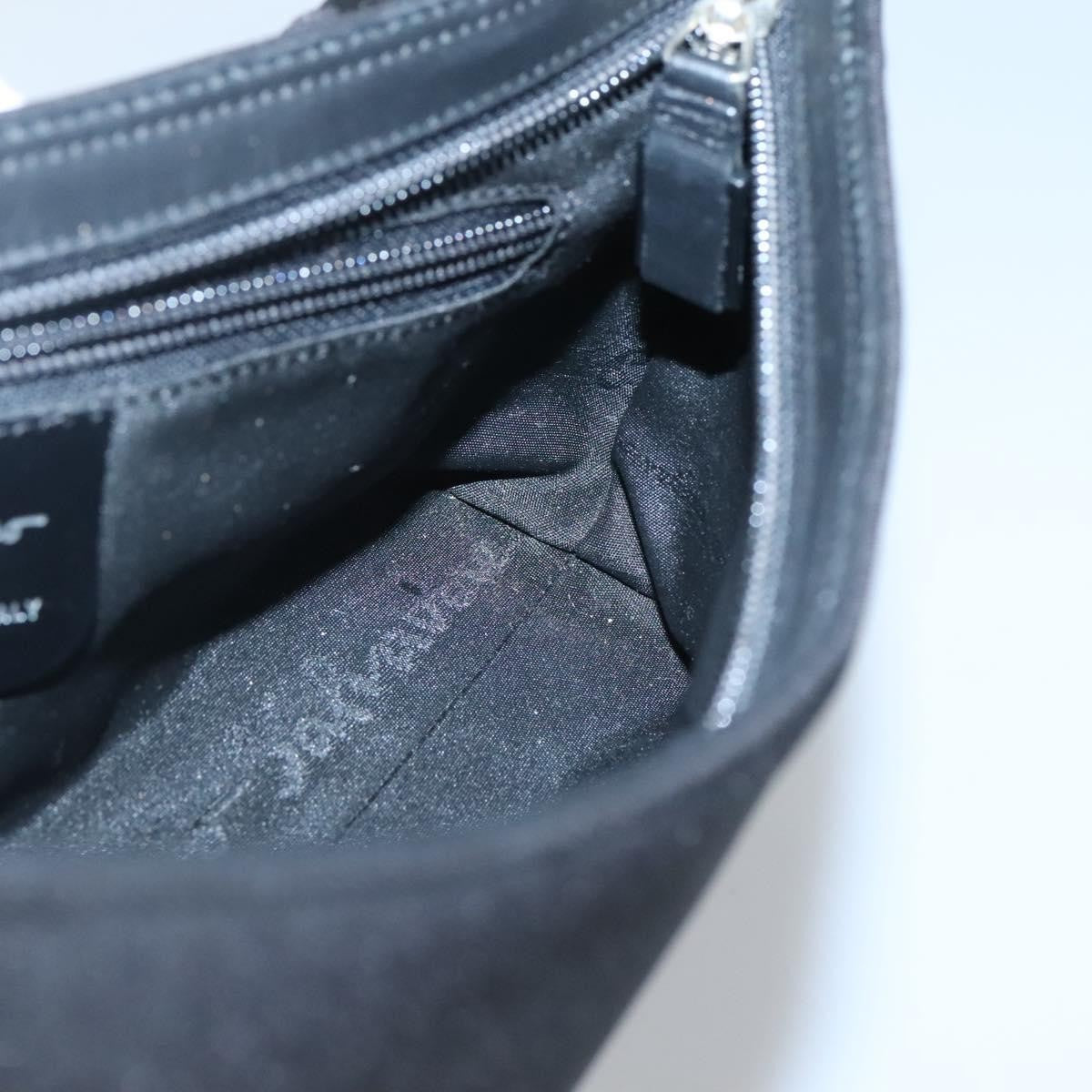 Salvatore Ferragamo Vala Shoulder Bag Nylon, BLACK, NYLON, Shoulder bag