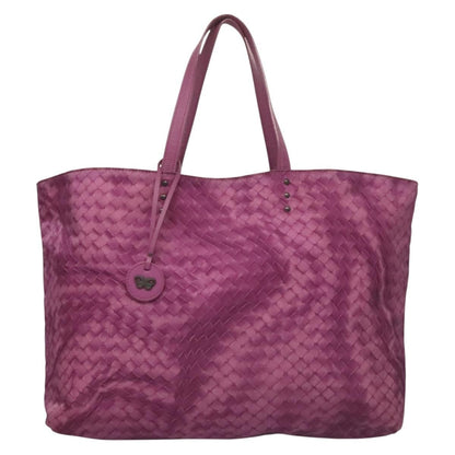 Bottega Veneta Intrecciolusion Tote Printed Nylon, PURPLE, NYLON, Tote bag
