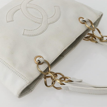 Chanel Vintage Timeless Chain Shoulder Bag Lambskin, WHITE, LEATHER, Tote bag