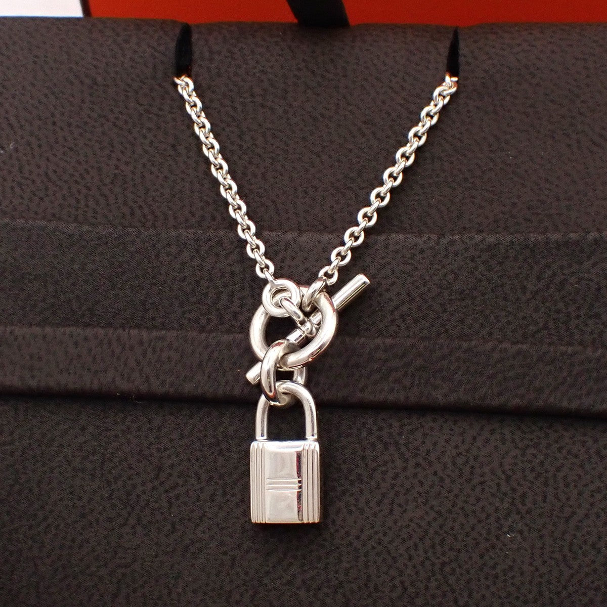 Hermes Cadenas Kelly Pendant Necklace Sterling Silver, SILVER, SILVER, Necklace