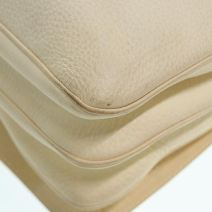 Salvatore Ferragamo Gancini Shoulder Bag Leather, WHITE, LEATHER, Shoulder bag