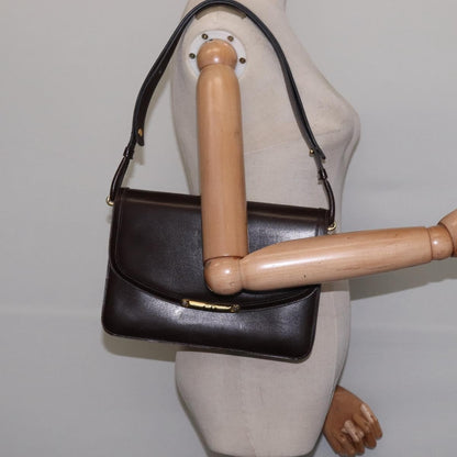 Christian Dior Flap Shoulder Bag Leather, BROWN, LEATHER, Shoulder bag
