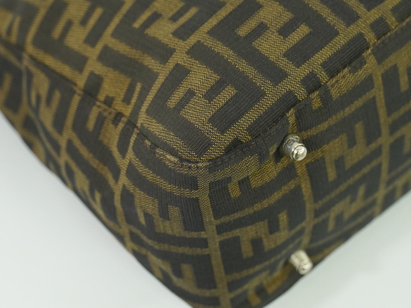 Fendi Zucca Tote bag FF motif, BROWN, CANVAS, Handbag