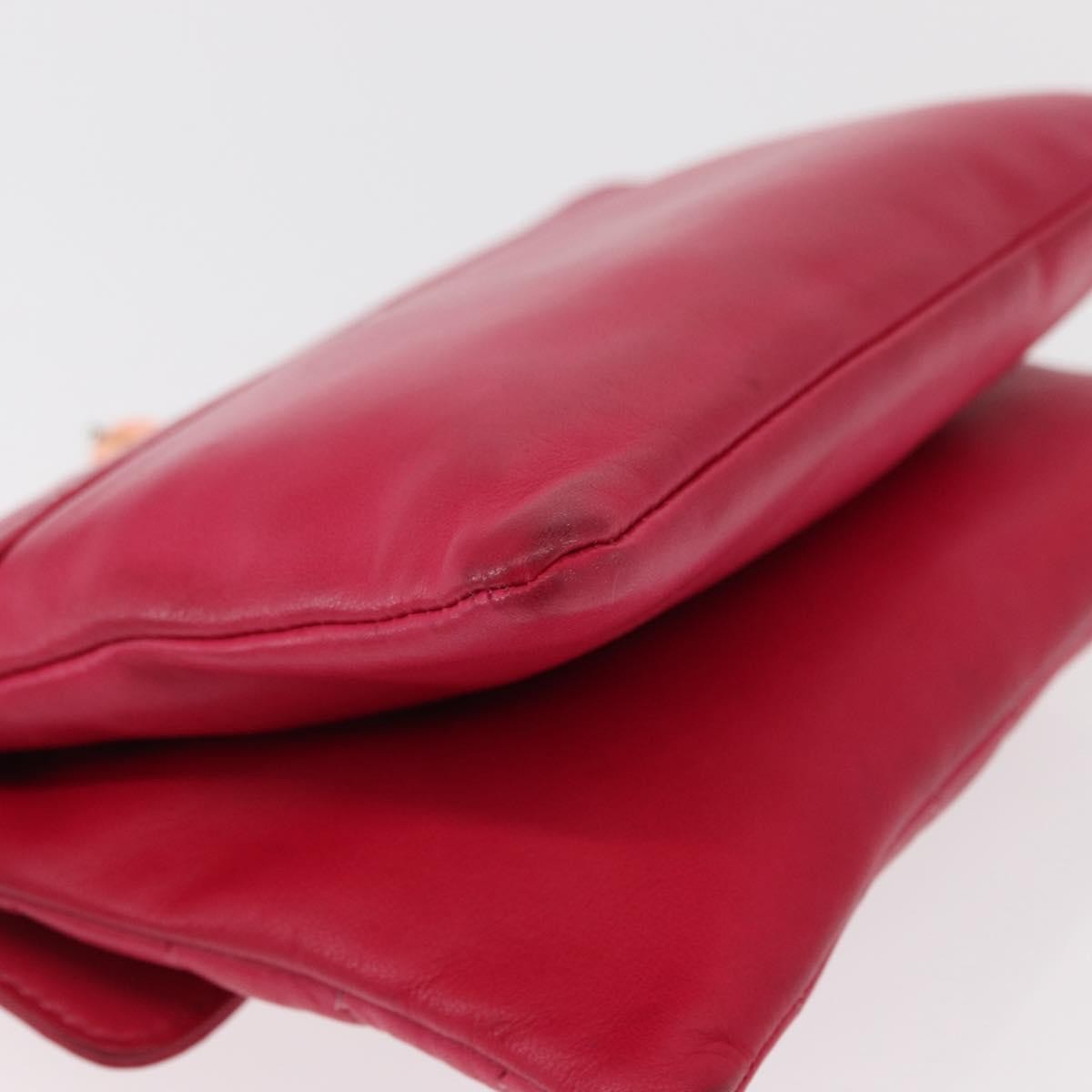 Chanel Chocolate Bar CC Clutch Quilted Leather, PINK, LEATHER, Clutche & pouche