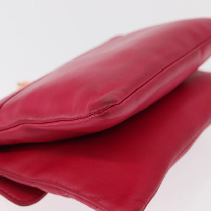 Chanel Chocolate Bar CC Clutch Quilted Leather, PINK, LEATHER, Clutche & pouche