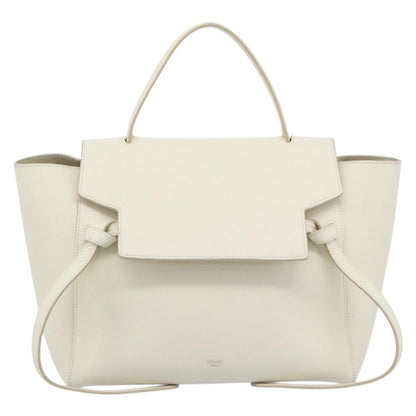 Celine Belt Bag Textured Leather, White, Leather, Handbag