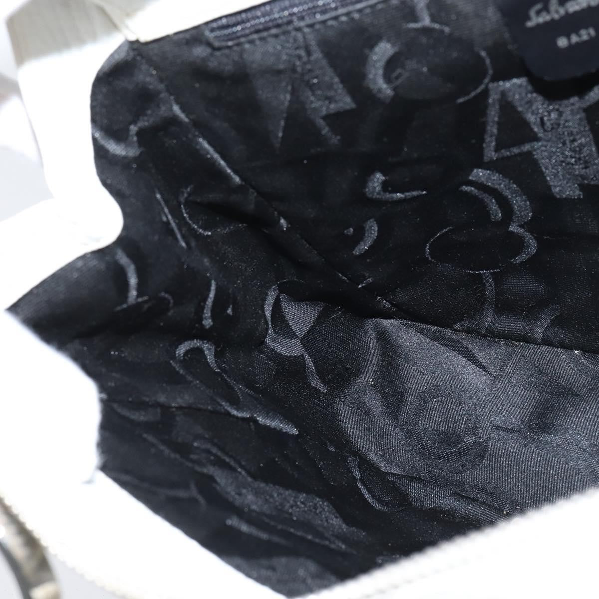 Salvatore Ferragamo Gancini handbag Leather, WHITE, LEATHER, Handbag