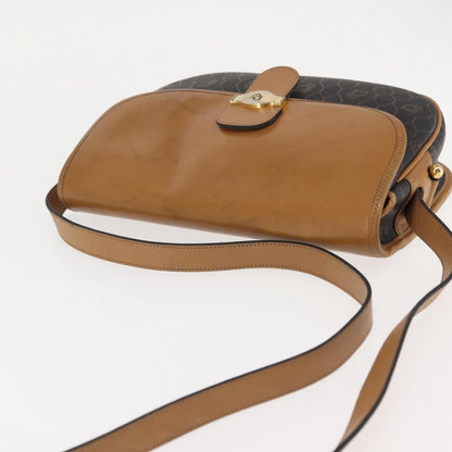 Christian Dior Vintage Honeycomb Shoulder Bag Canvas and Leather, BROWN, CANVAS, Shoulder bag