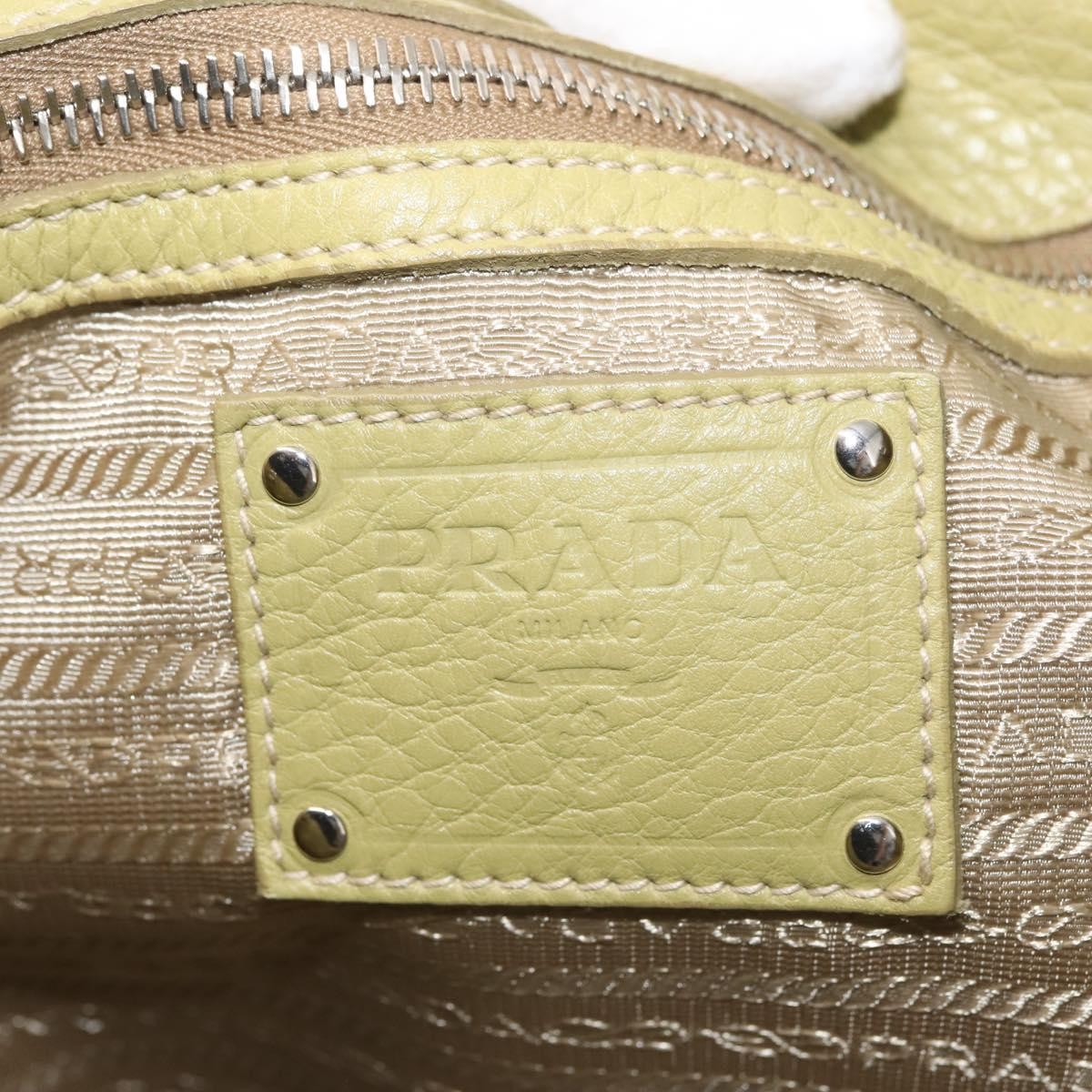 Prada Shopping Tote Vitello Daino, GREEN, LEATHER, Tote bag