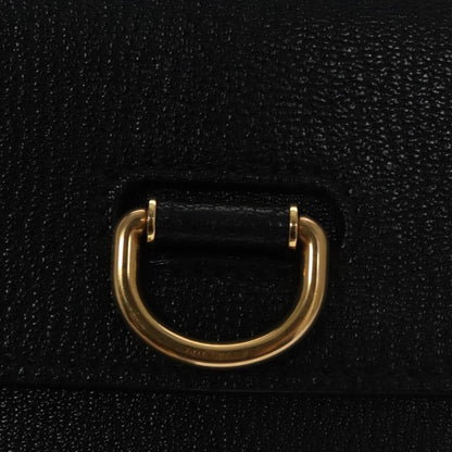 Burberry D-Ring Shoulder Bag Leather, BLACK, LEATHER, Shoulder bag