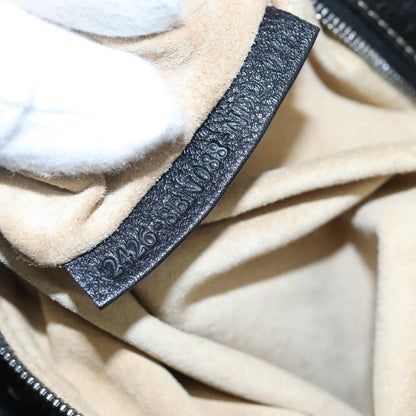 Fendi Selleria Handle Bag Embossed Leather, BLACK, LEATHER, Handbag