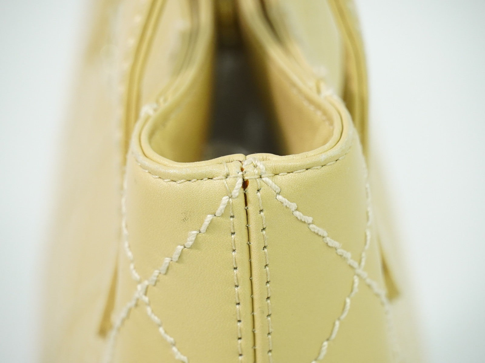 Chanel Surpique Tote Quilted Leather, BEIGE, LEATHER, Handbag