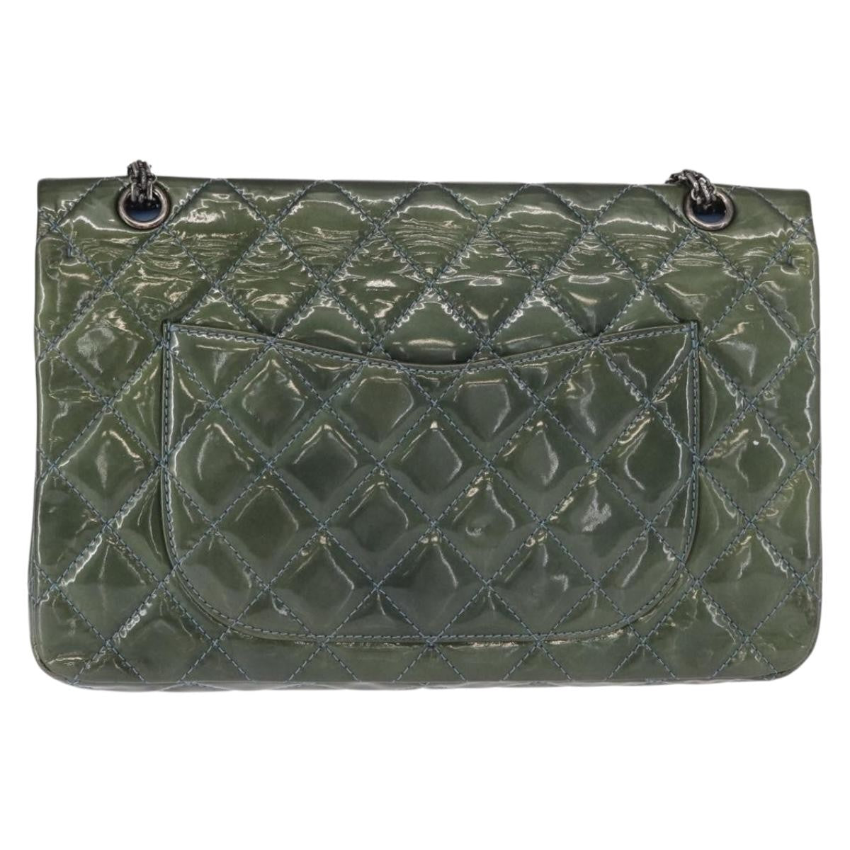 Chanel Reissue 2.55 Flap Bag Quilted Patent, GREEN, PATENT_LEATHER, Shoulder bag