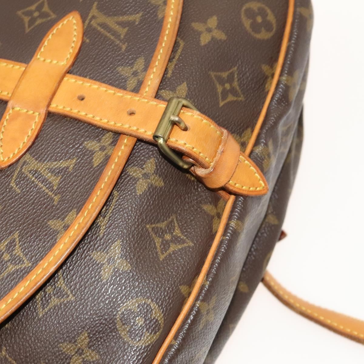 Louis Vuitton Saumur Handbag Monogram Canvas, BROWN, CANVAS, Shoulder bag