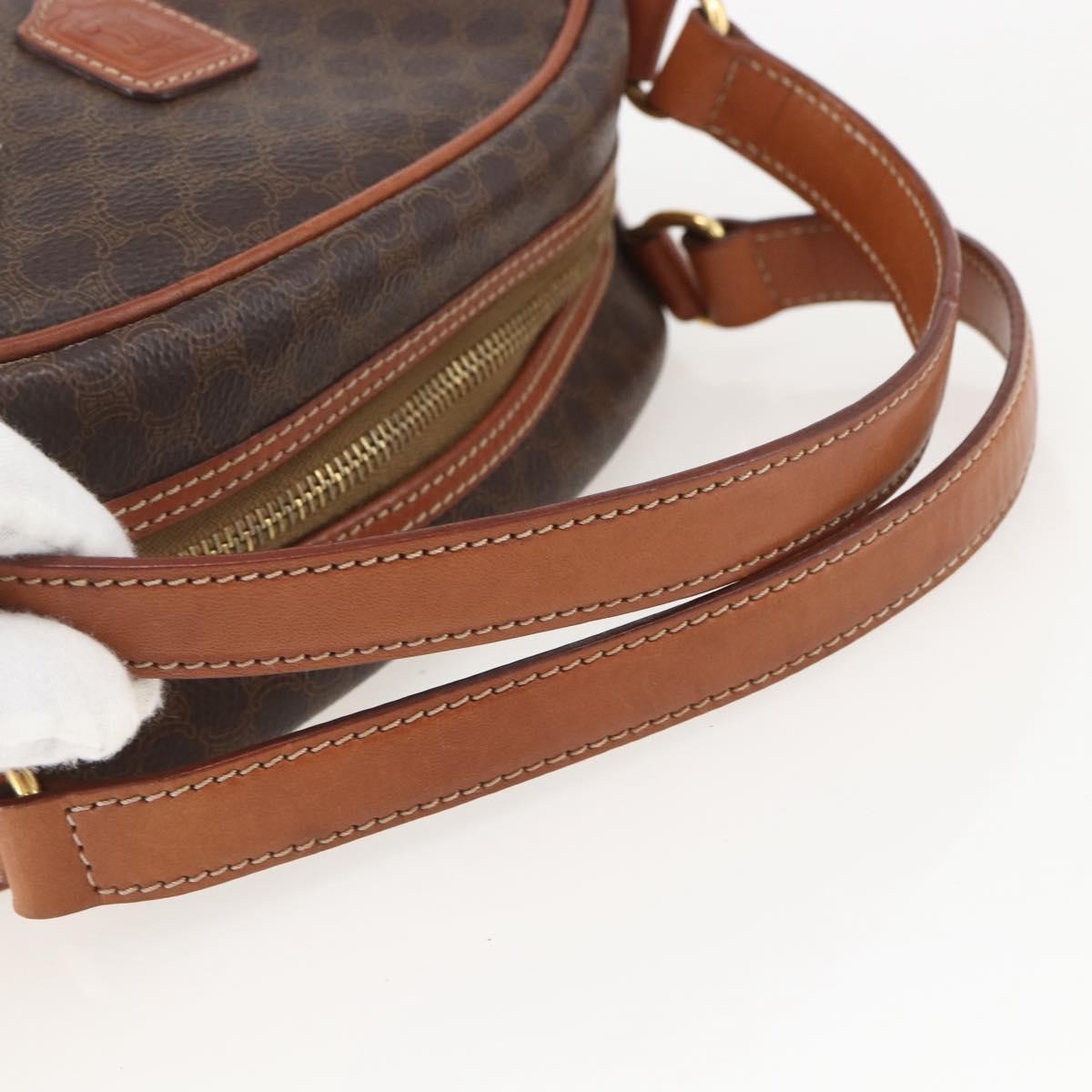 Celine Vintage Macadam Handbag Canvas and Leather, BROWN, CANVAS, Handbag