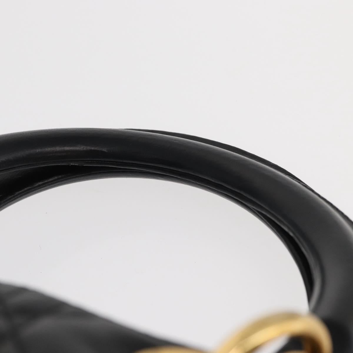 Christian Dior Vintage Lady Dior Bag Cannage Quilt Lambskin, BLACK, LEATHER, Tote bag