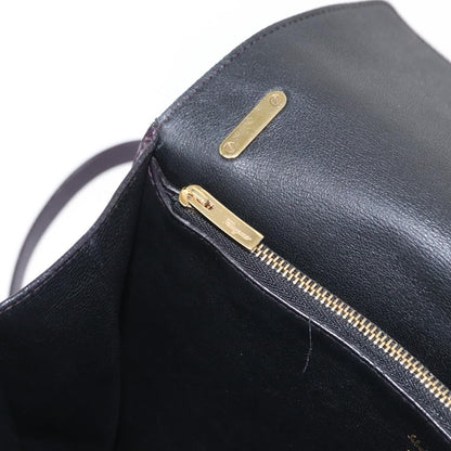 Salvatore Ferragamo Gancini Shoulder Bag Leather, PURPLE, LEATHER, Shoulder bag