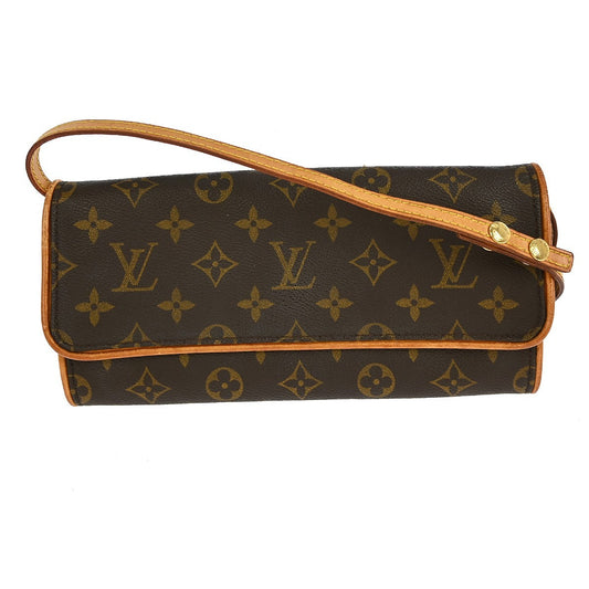 Louis Vuitton Twin Handbag Monogram Canvas, BROWN, CANVAS, Clutche & pouche