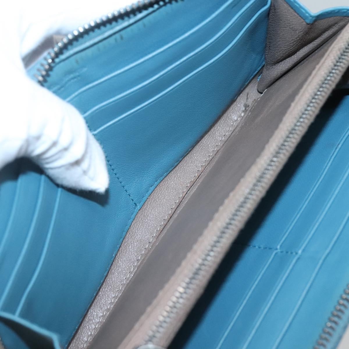 Bottega Veneta Intrecciato Wallet Leather, BLUE, LEATHER, Wallets