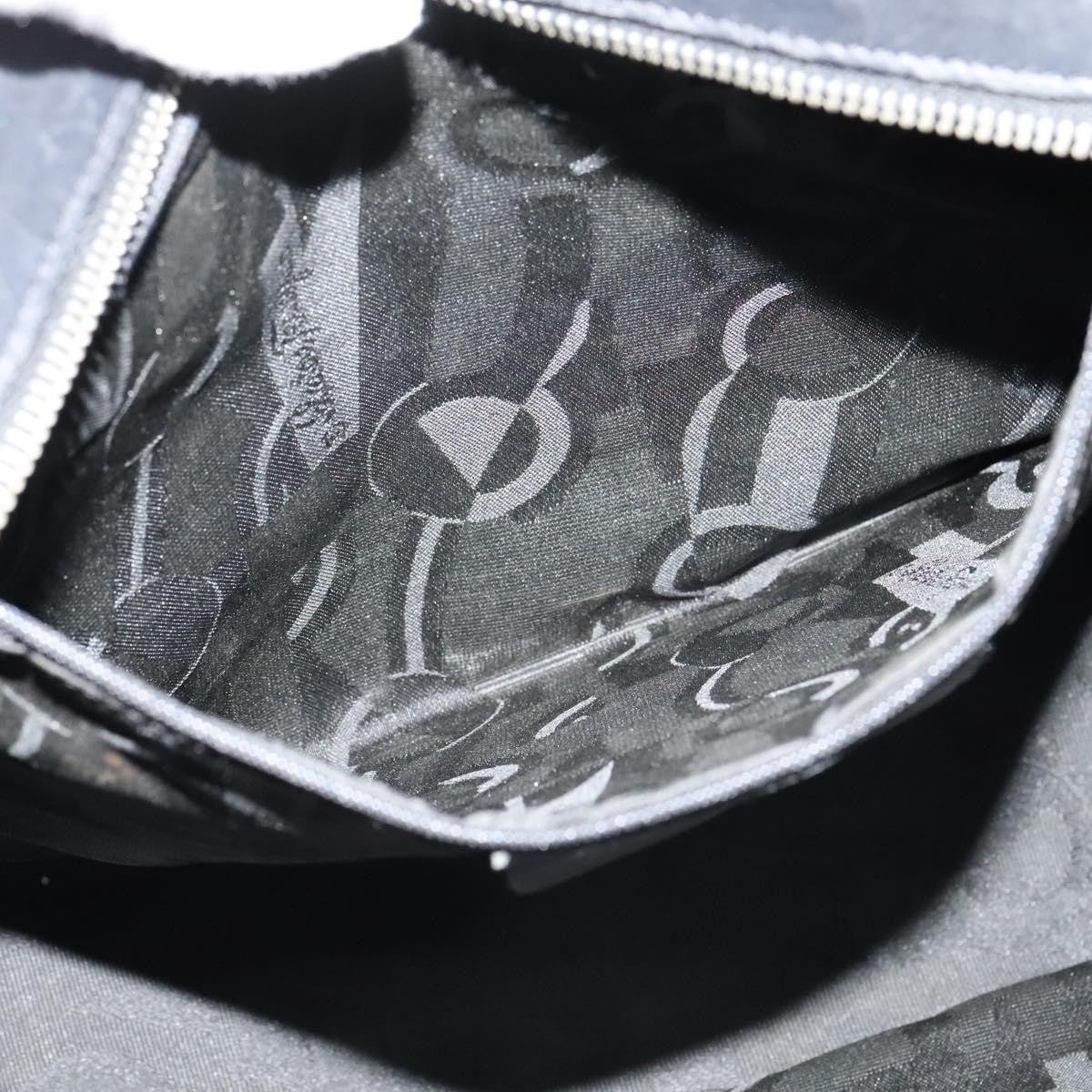 Salvatore Ferragamo Vala Shoulder Bag Canvas, BLACK, CANVAS, Shoulder bag