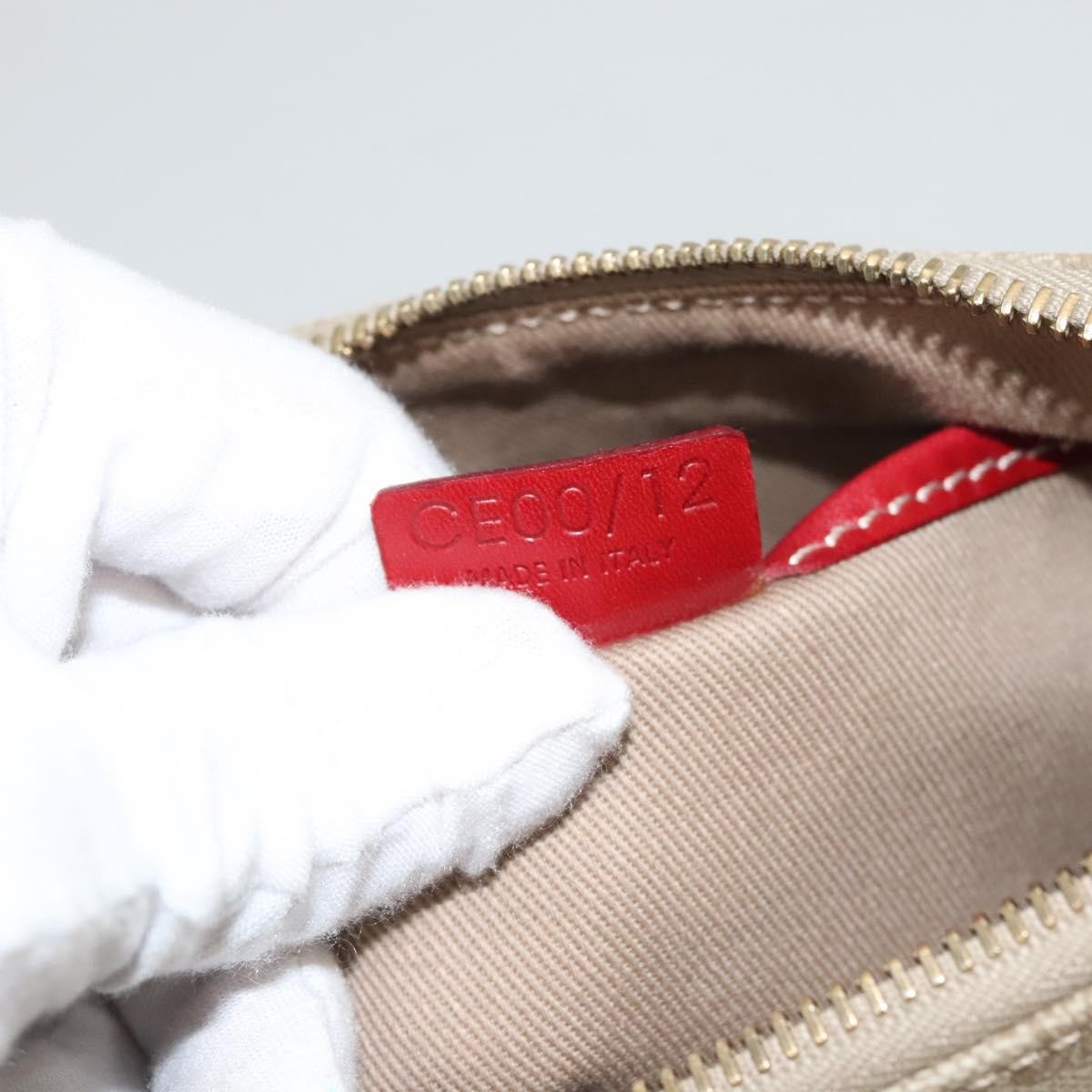 Celine Macadam Shoulder Bag Canvas, BEIGE, CANVAS, Shoulder bag