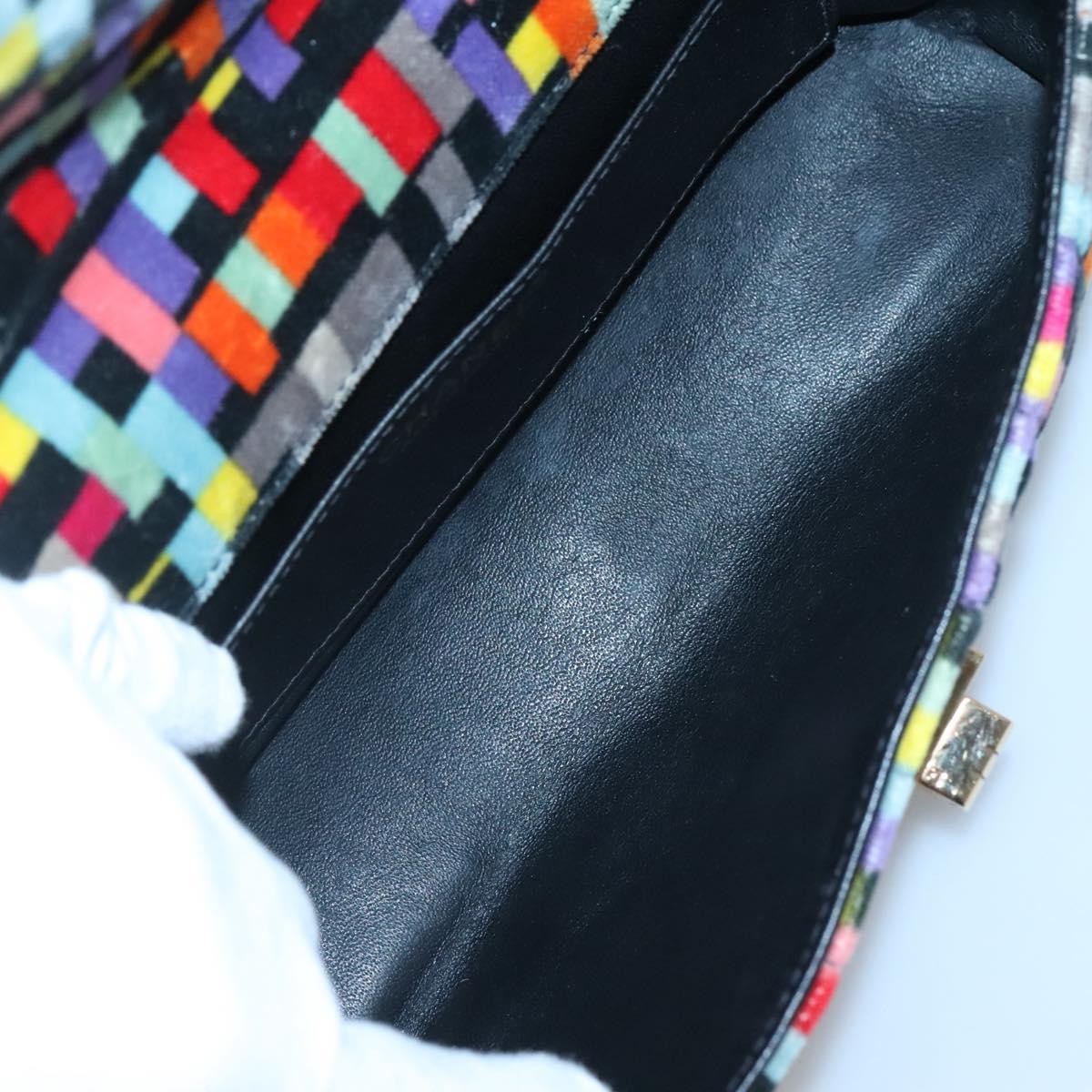 Chanel Chocolate Bar Medallion Flap Bag Quilted Calfskin, MULTICOLOUR, VELVET, Handbag