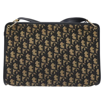 Christian Dior Vintage Trotter Shoulder Bag Canvas, NAVY, CANVAS, Shoulder bag