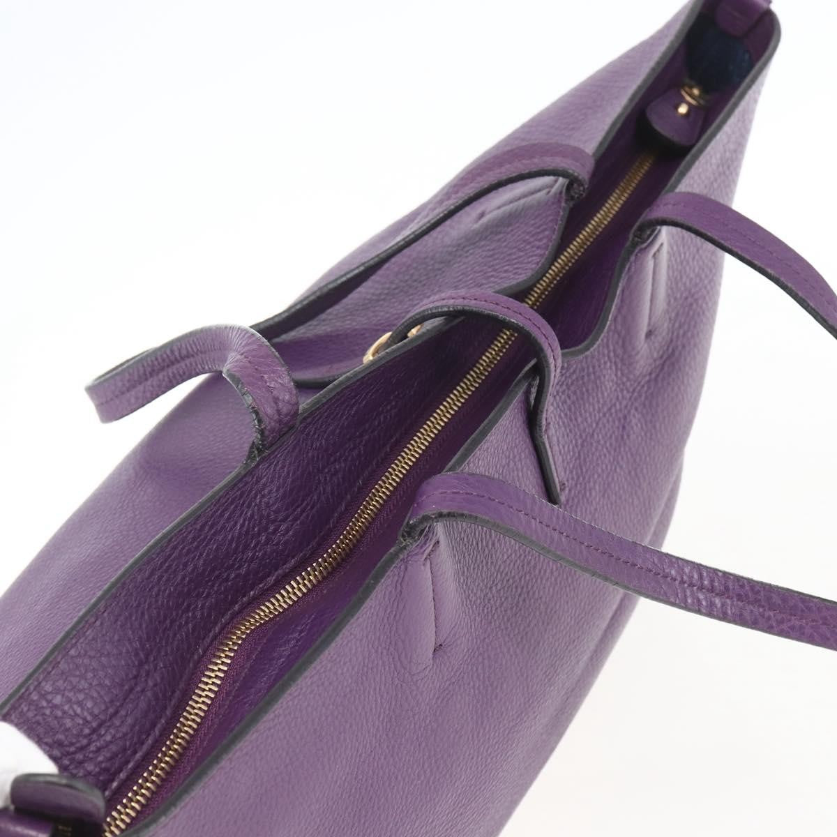 Salvatore Ferragamo Gancini Tote Leather, PURPLE, LEATHER, Tote bag