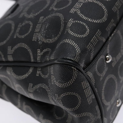 Salvatore Ferragamo Gancini Tote PVC Leather, BLACK, PVC, Tote bag