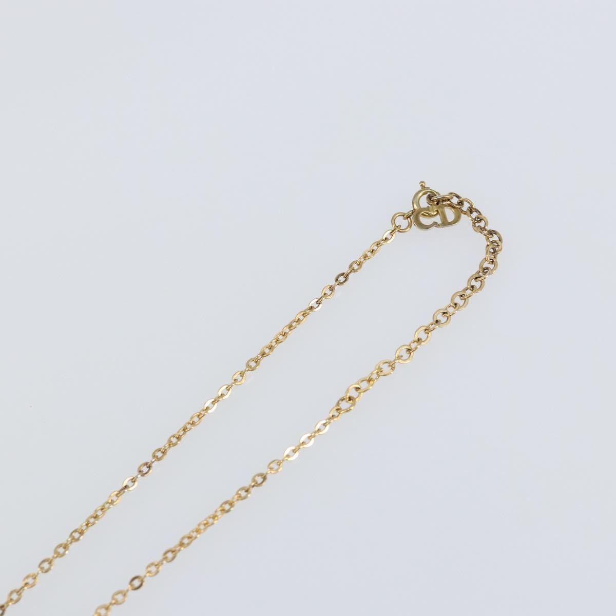Christian Dior Round Logo Pendant Necklace Metal, GOLD, METAL, Necklace
