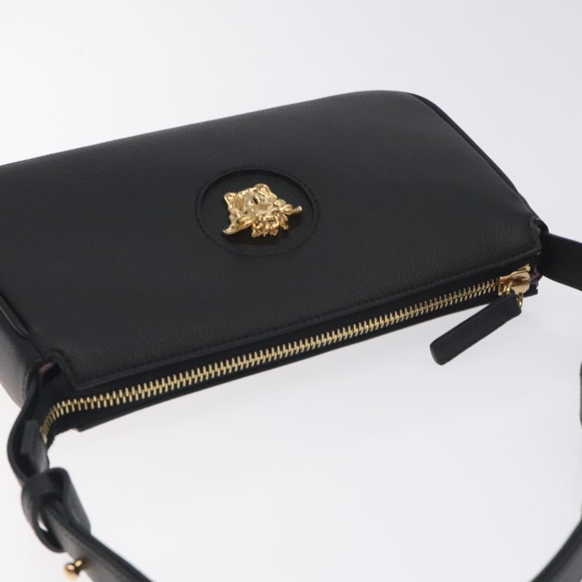 Versace Medusa Shoulder Bag Leather, BLACK, LEATHER, Shoulder bag