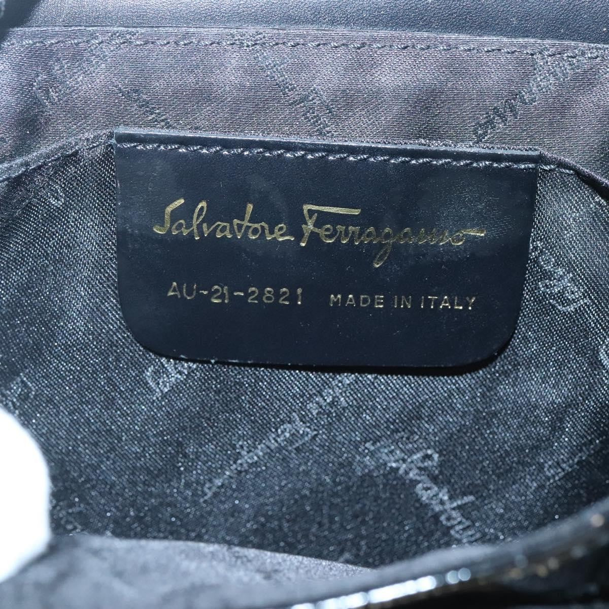 Salvatore Ferragamo Gancini handbag Patent leather, BLACK, PATENT_LEATHER, Handbag
