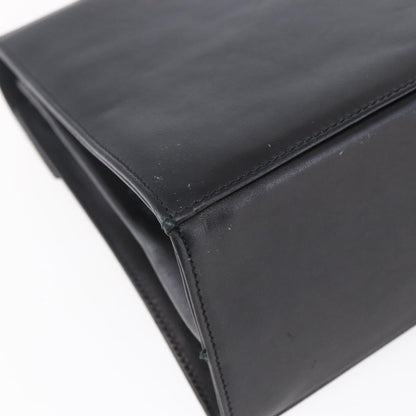 Salvatore Ferragamo Gancini handbag Leather, BLACK, LEATHER, Handbag