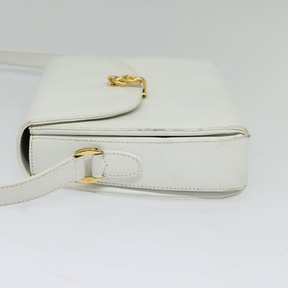Gucci Vintage Flap Crossbody Bag Leather, WHITE, LEATHER, Shoulder bag
