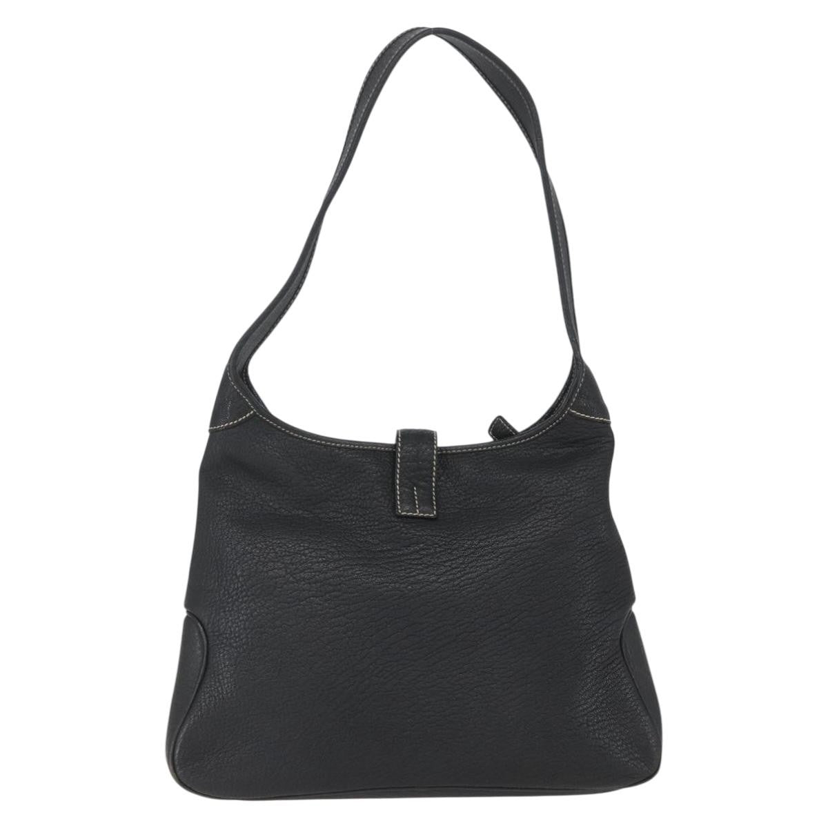 Salvatore Ferragamo Vintage Shoulder Bag Leather, BLACK, LEATHER, Shoulder bag