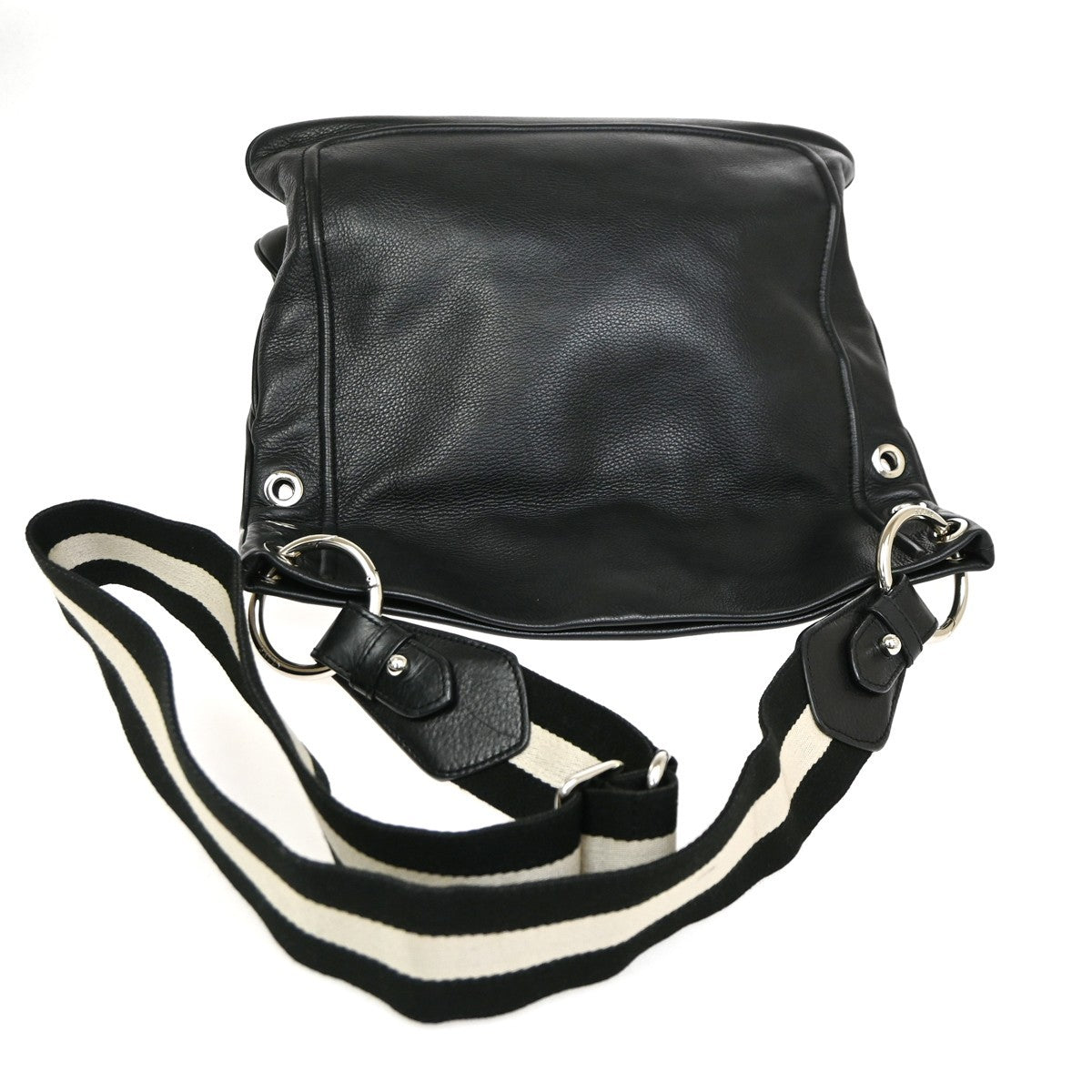 Bally Vintage Shoulder Bag Leather, BLACK, LEATHER, Shoulder bag