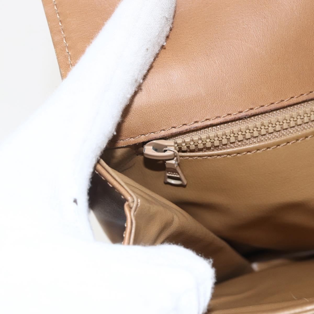 Celine Vintage Macadam Shoulder Bag Canvas and Leather, BEIGE, CANVAS, Shoulder bag