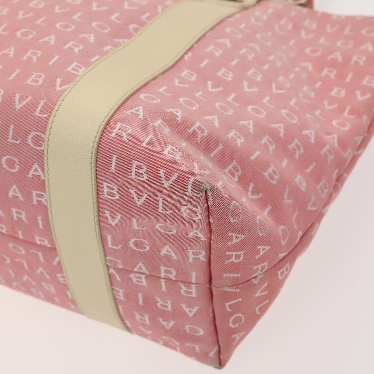 Bvlgari B.Zero1 Logomania Bag Canvas with Leather, PINK, CANVAS, Tote bag