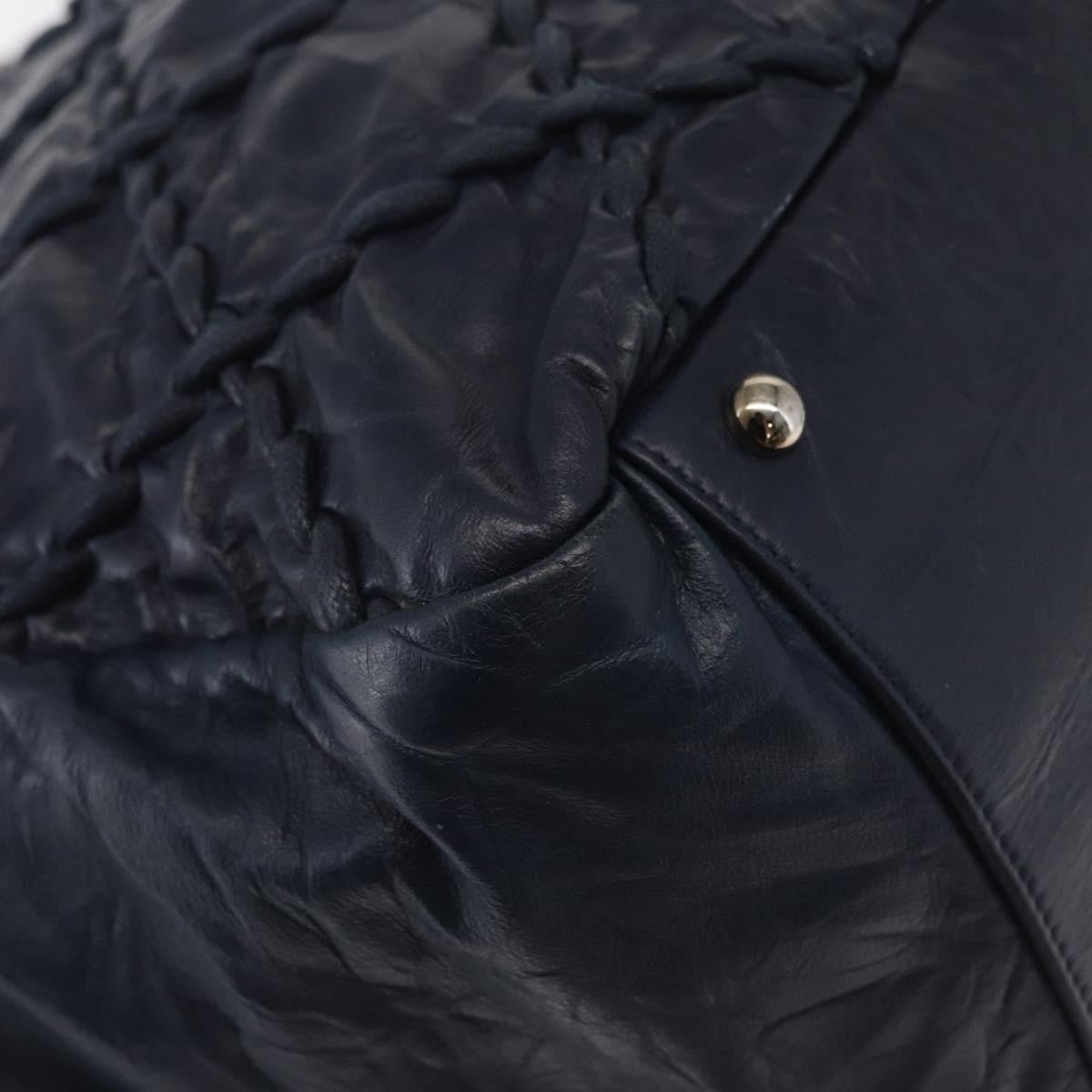 Chanel Ultra Stitch Chain Tote Quilted Calfskin, NAVY, LEATHER, Tote bag