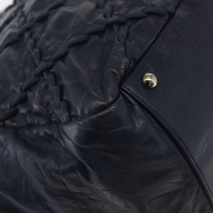 Chanel Ultra Stitch Chain Tote Quilted Calfskin, NAVY, LEATHER, Tote bag