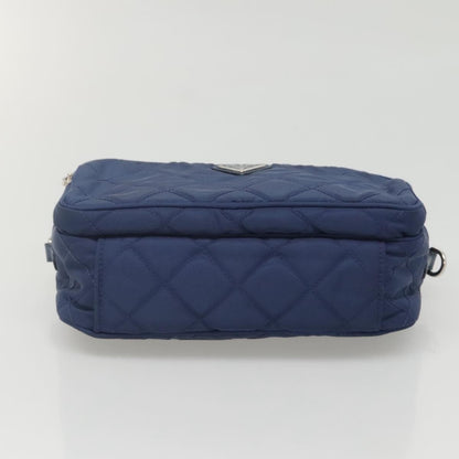 Prada Front Pocket Camera Bag Quilted Tessuto, BLUE, NYLON, Shoulder bag