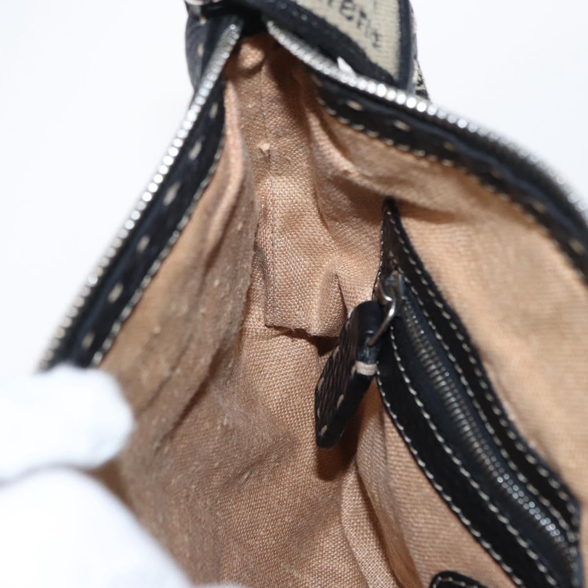 Fendi Vintage Selleria Zip Messenger Bag Leather, BLACK, LEATHER, Shoulder bag