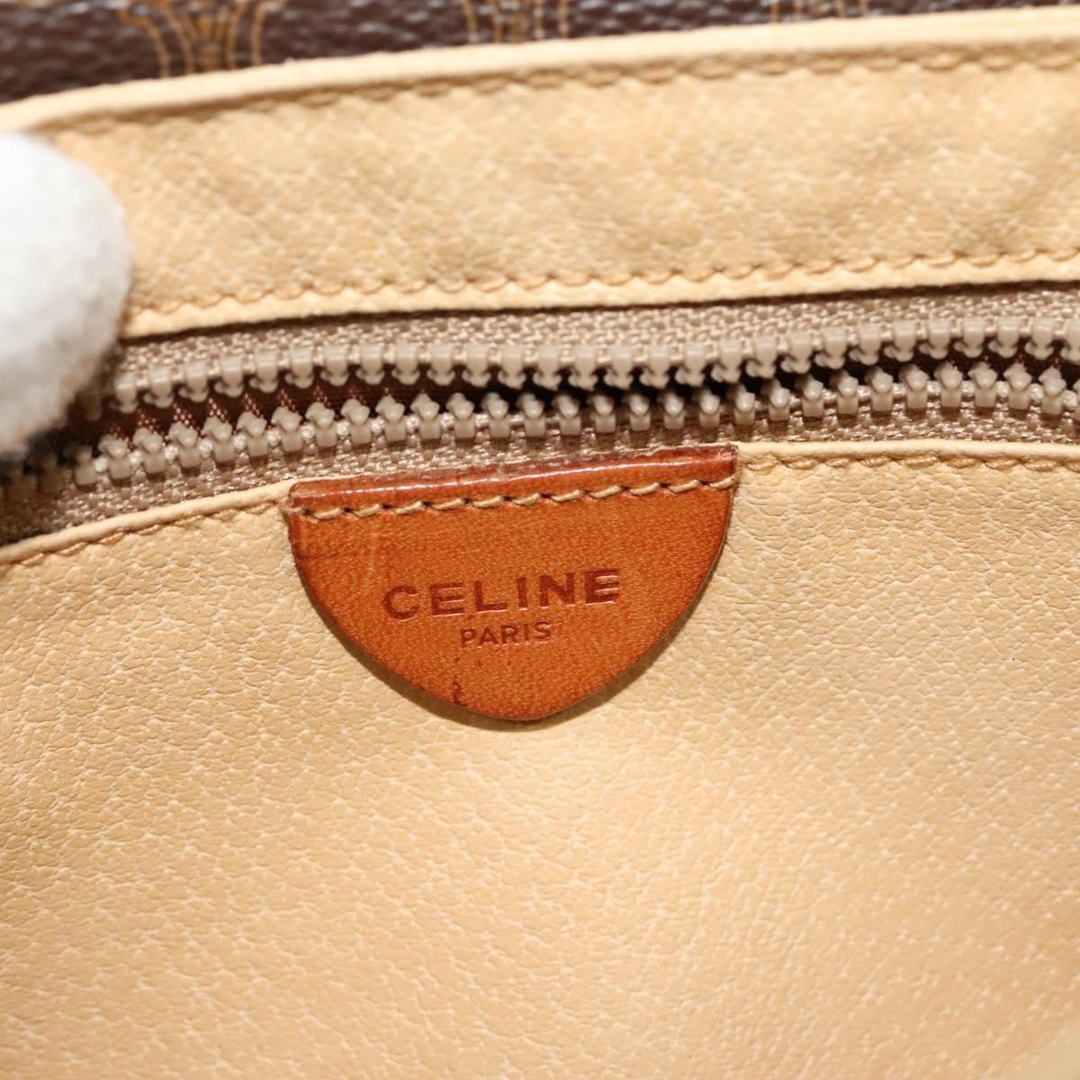 Celine Macadam Shoulder Bag PVC Leather, BROWN, CANVAS, Shoulder bag