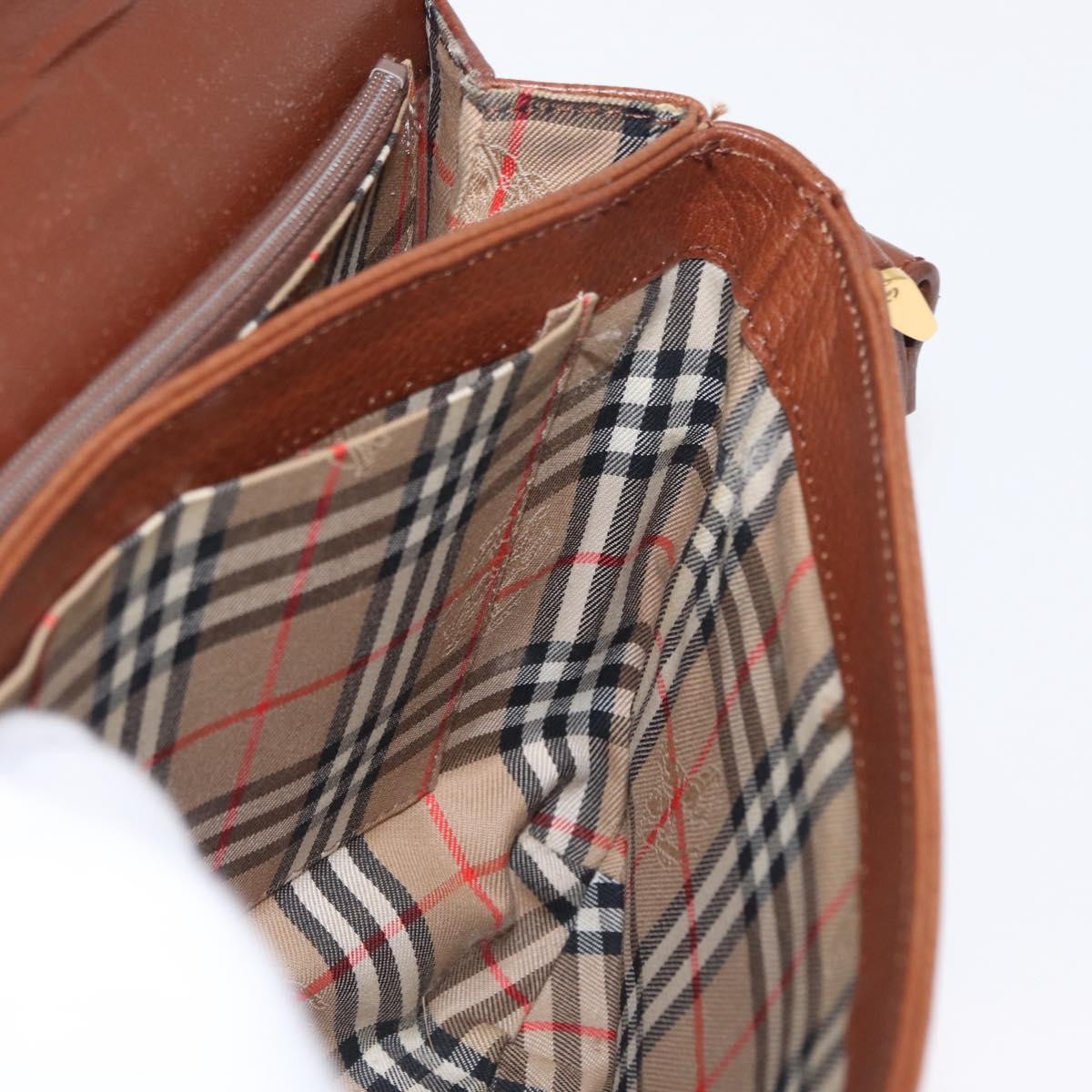 Burberry Vintage Shoulder Bag Leather, BROWN, LEATHER, Shoulder bag