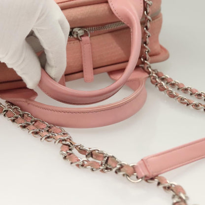 Chanel Deauville Tote Canvas, PINK, CANVAS, Handbag