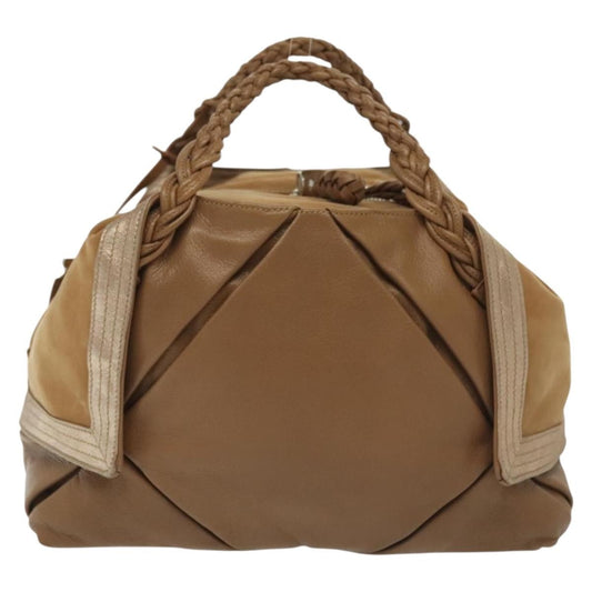 Salvatore Ferragamo Vintage Handbag Leather, BROWN, LEATHER, Handbag