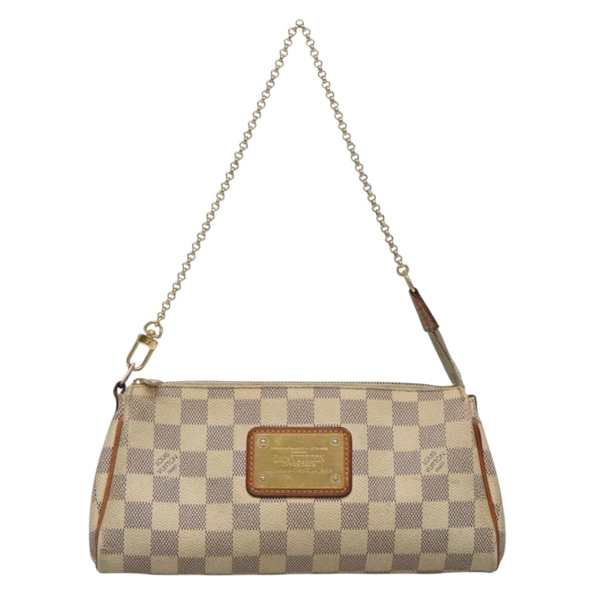 Louis Vuitton Eva Handbag Damier, WHITE, CANVAS, Shoulder bag